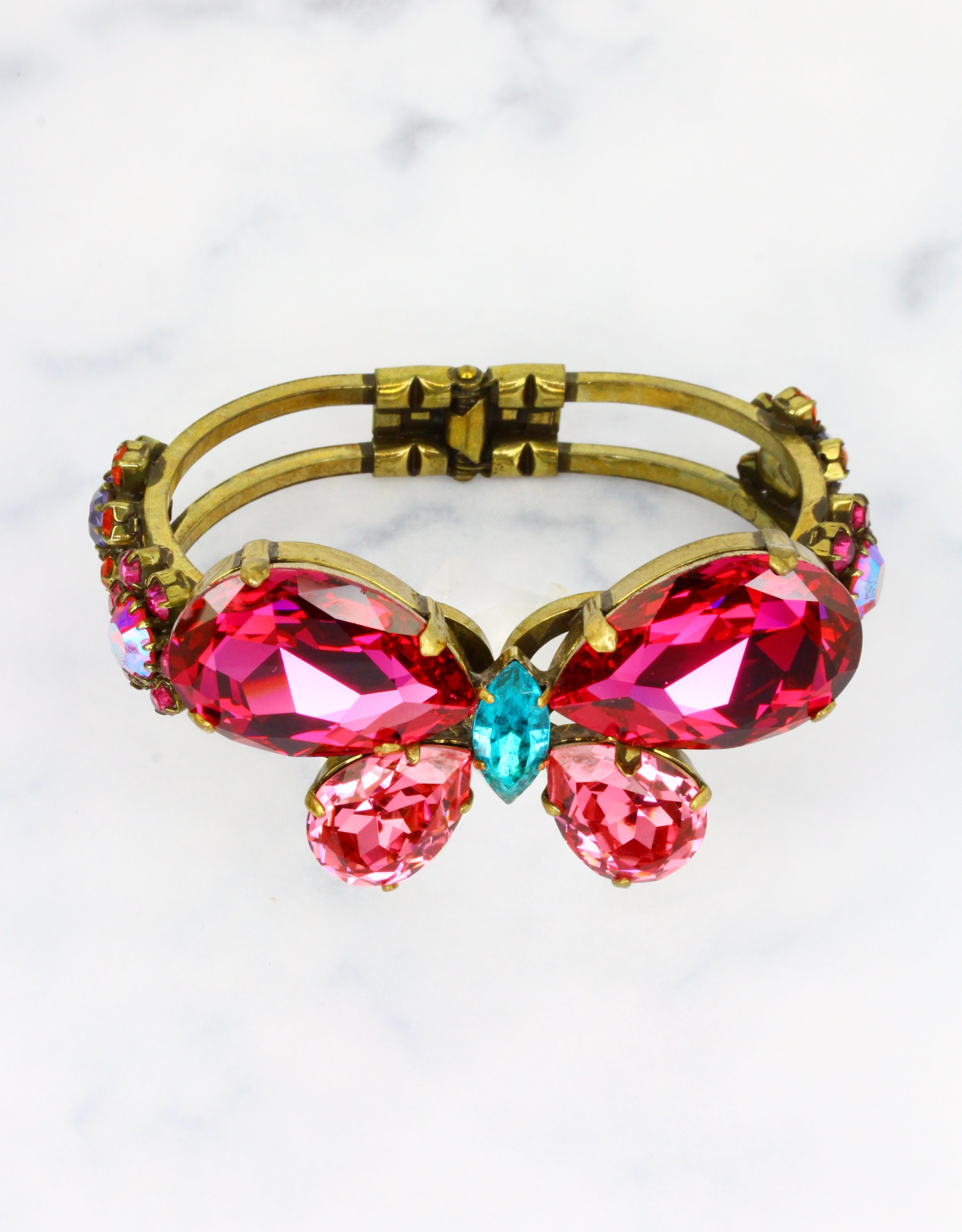 european design jewellery floral crystal bracelet with adjustable fit band