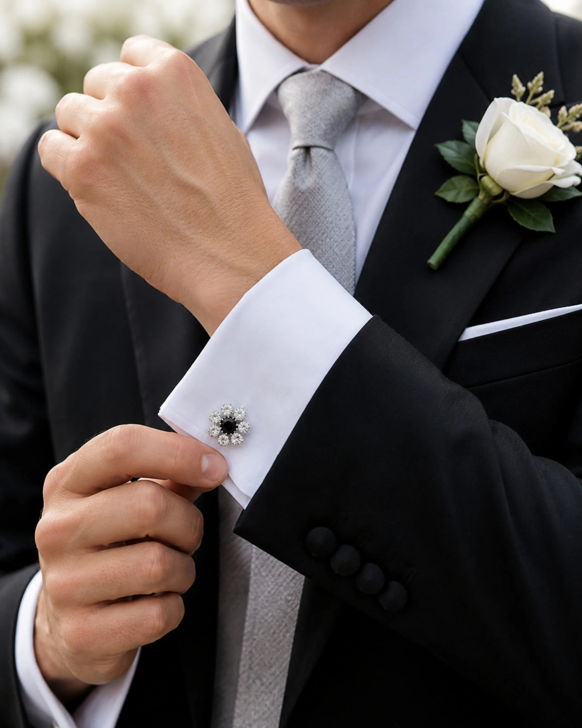 crystal and stone cufflinks jewellery for men and groom