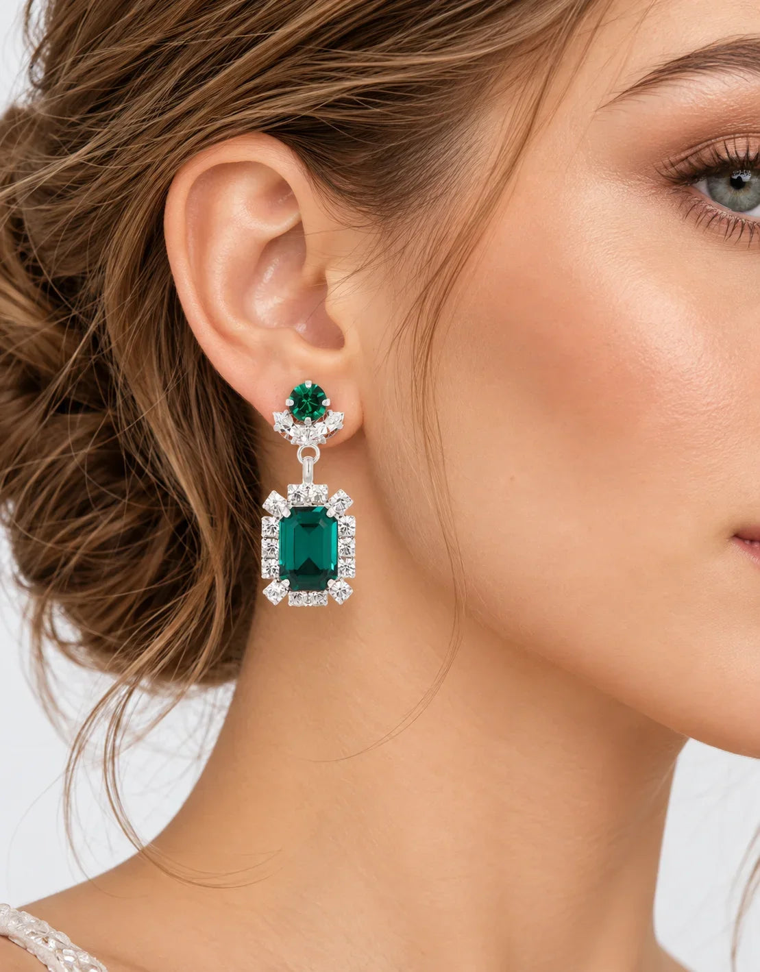 crystal earrings in dangle, drop and stud styling with fine crystals for brides, bridesmaid, prom and gfiting