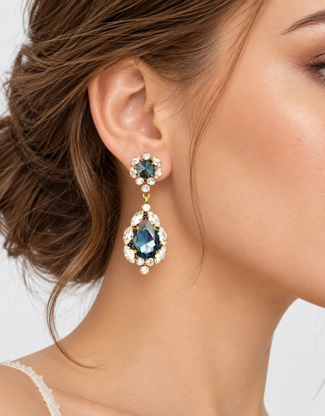 handcrafted vintage earring for high end charity events, luxurious european weddings and classic anniversary gift for her