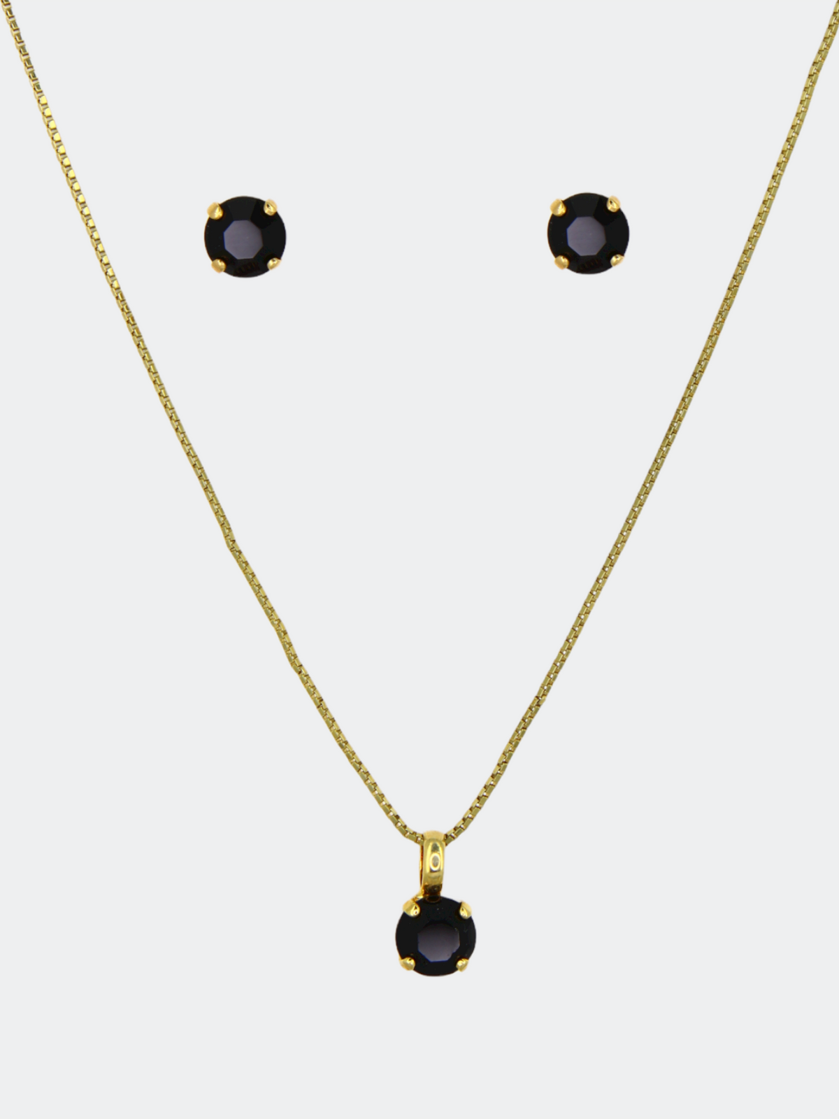 Black Crystal Necklace Set