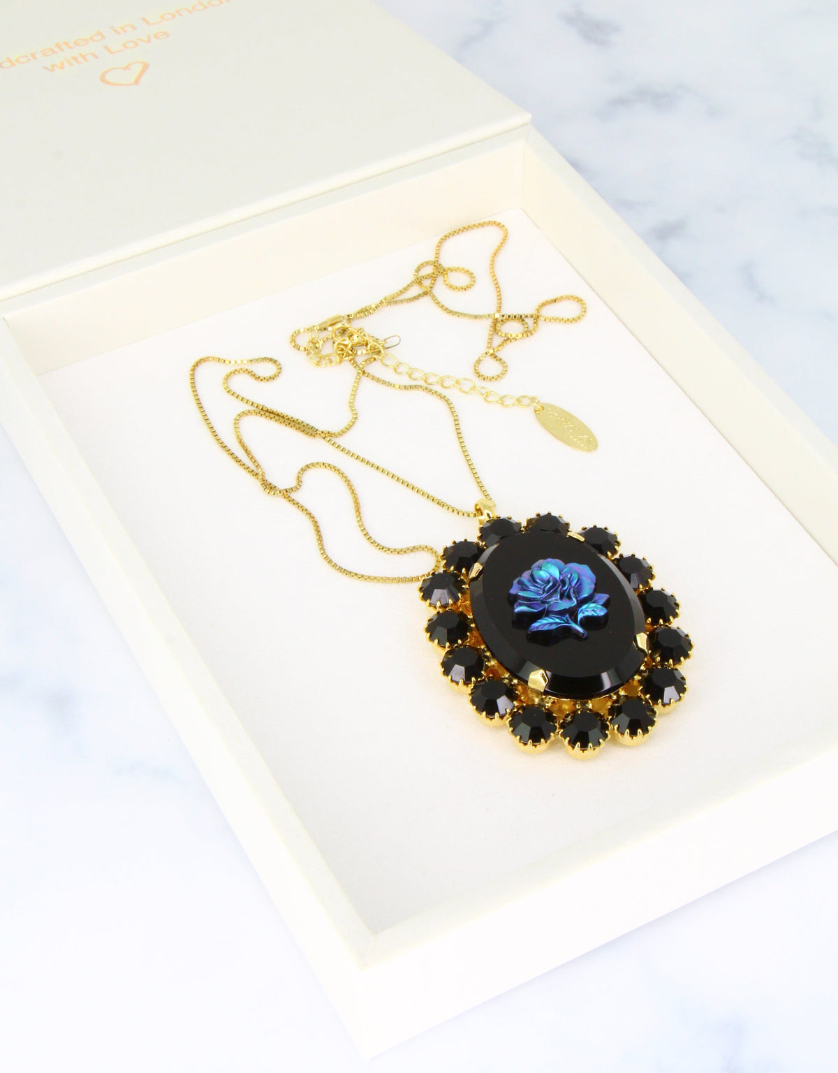 Long Chain Mary Crystal Necklace