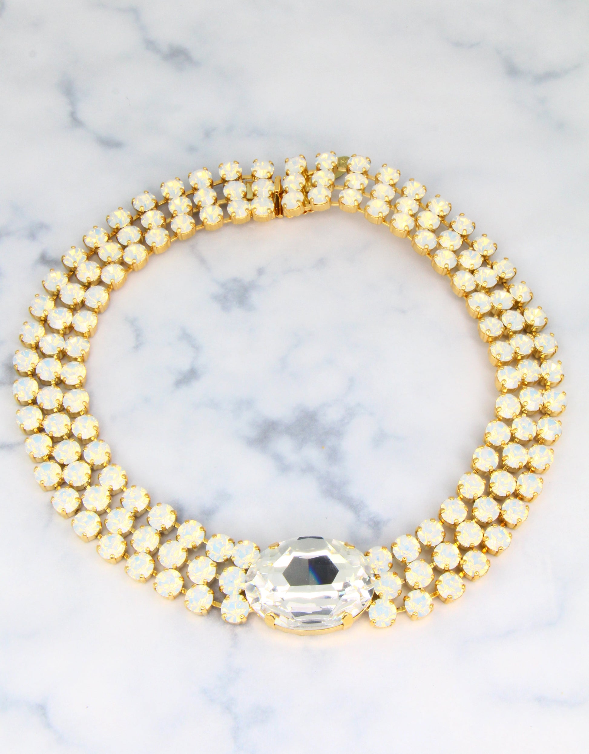 White Opal/ Gold