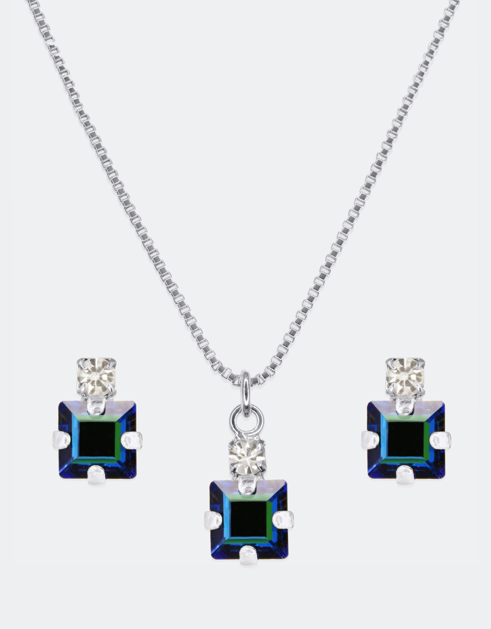 Blue AB/ Silver