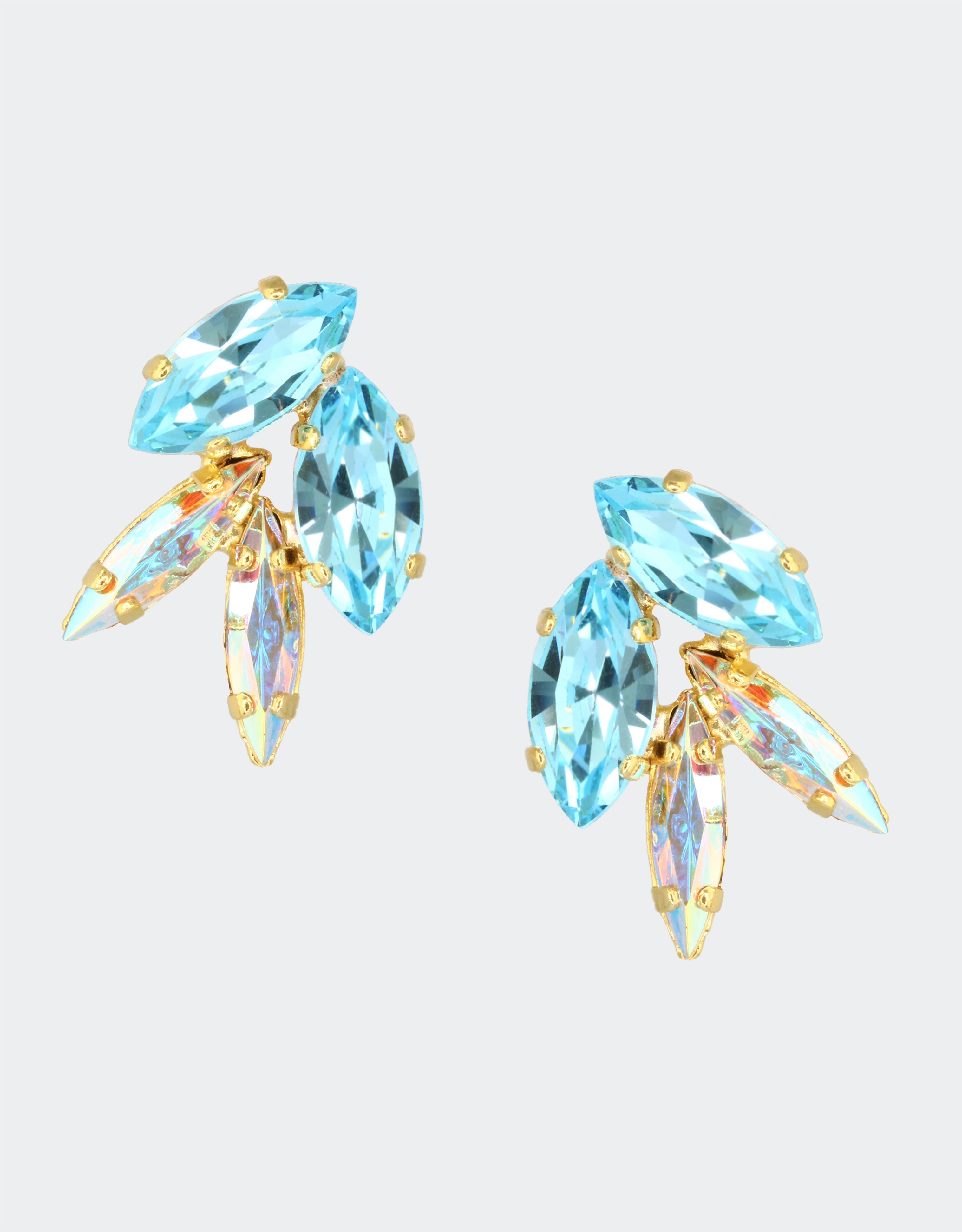 aqua blue earrings for soft flowing bridal gowns