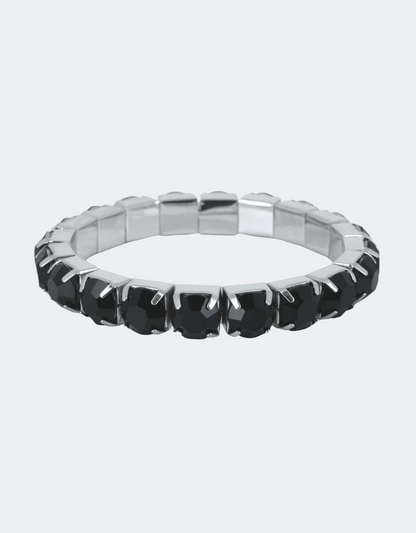 black crystal bracelet goes with the cocktail events and high gala events with slit  gowns and sharp jumpsuits