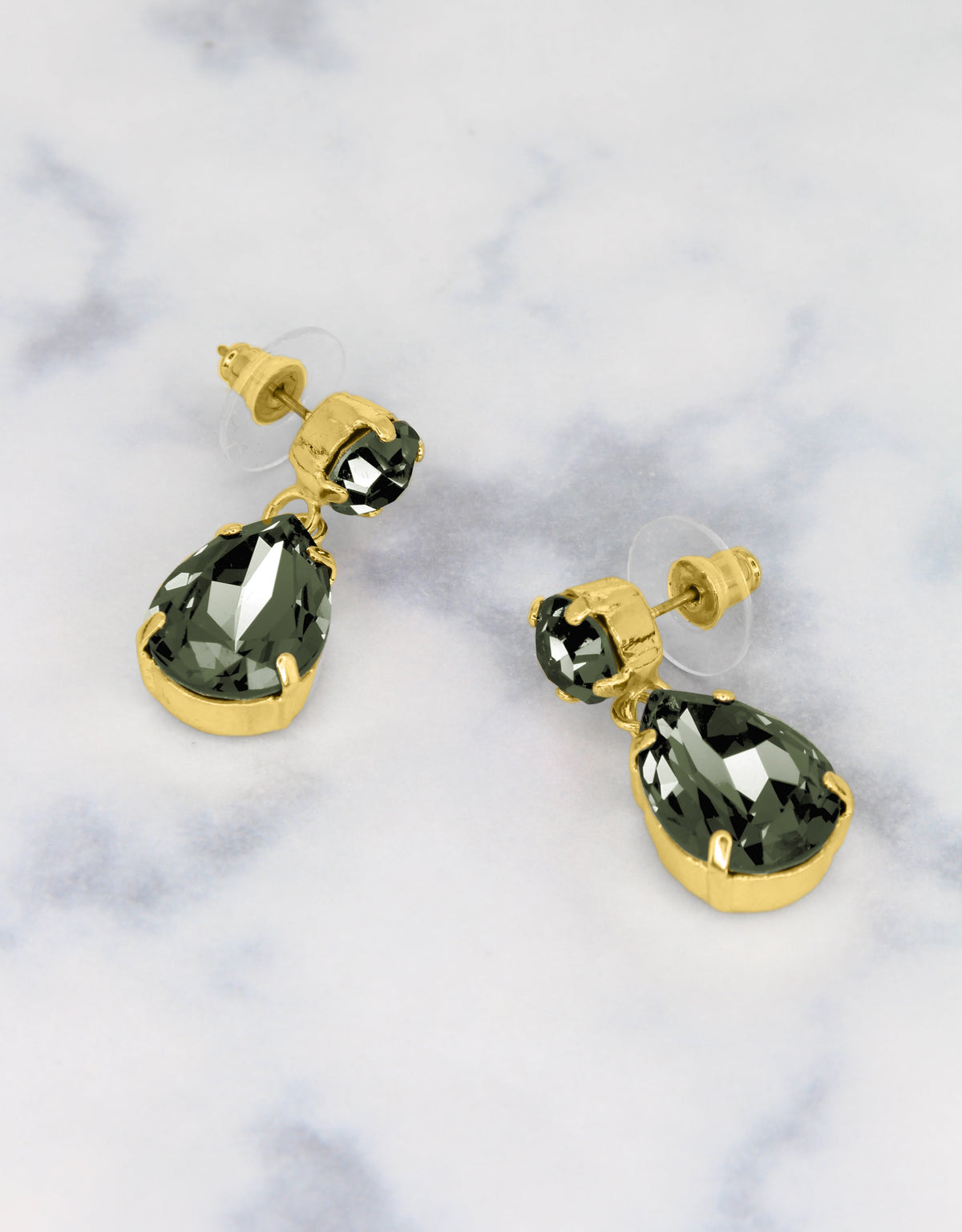 black crystal earrings for evening parties and gala events