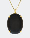 black crystal pendant, minimal designer jewellery by selene crystal