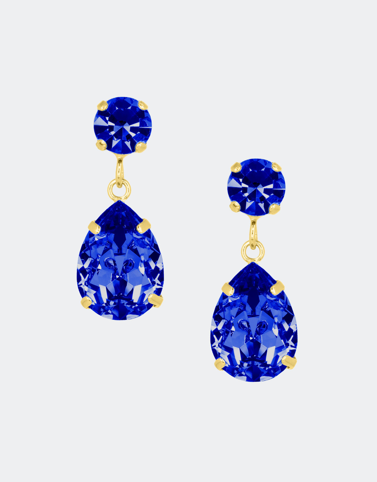 blue crystal earrings, bespoke fashion