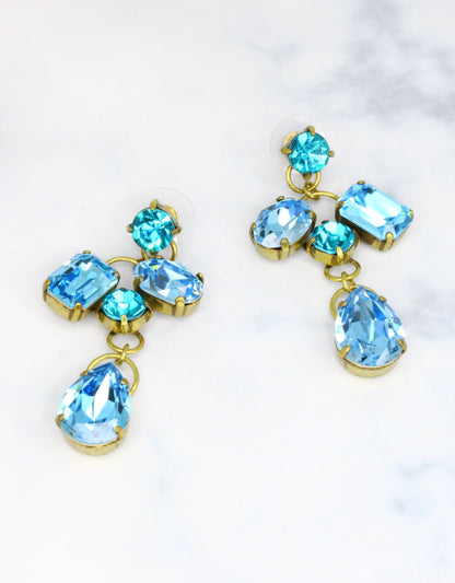 blue earrings in dangle for summer weddings