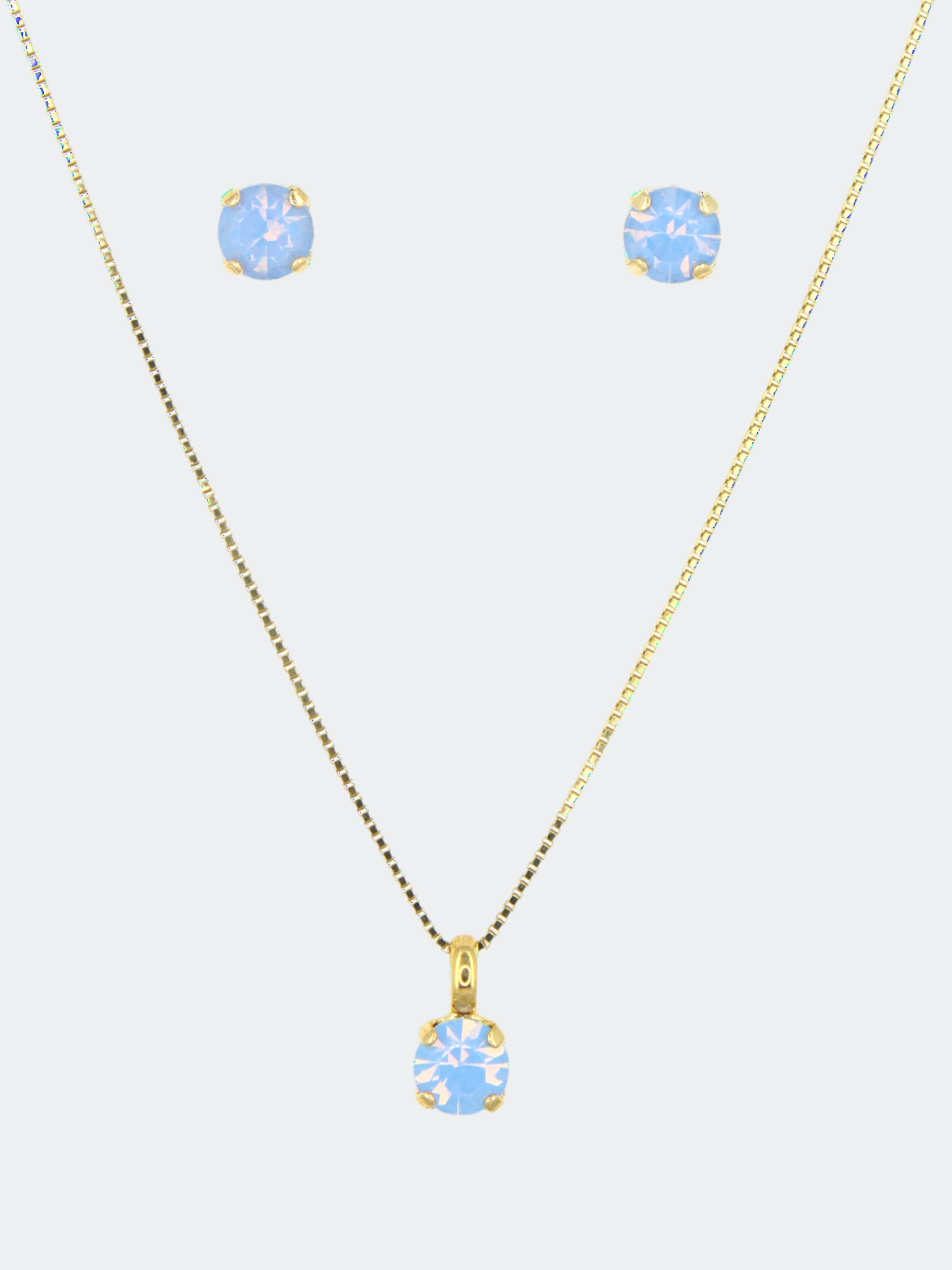 blue crystal jewellery set daily wear woman accessories 