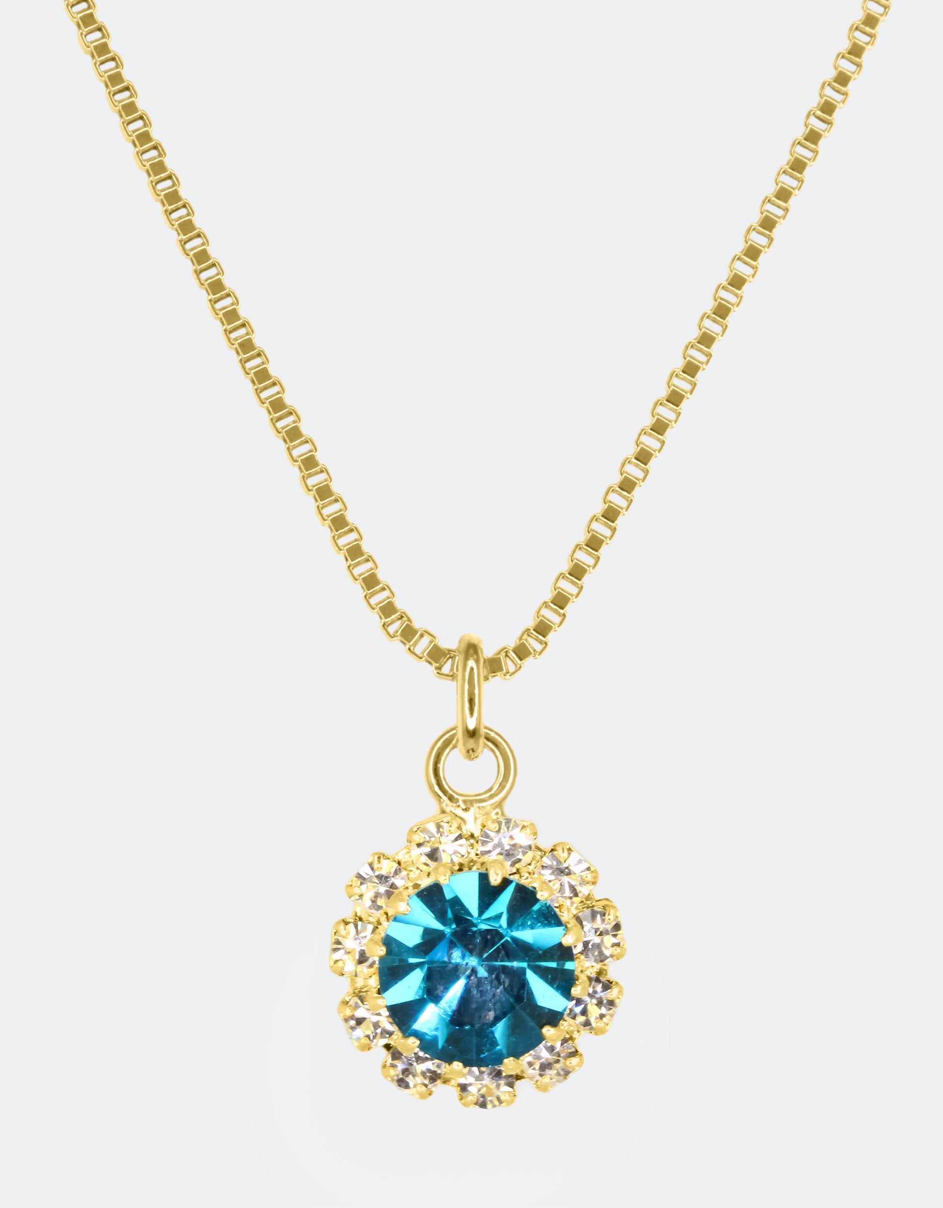 blue crystal pendant necklace a luxury gift for her