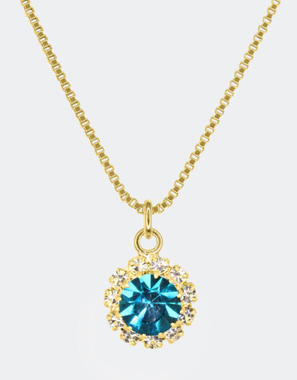 blue crystal pendant necklace a luxury gift for her