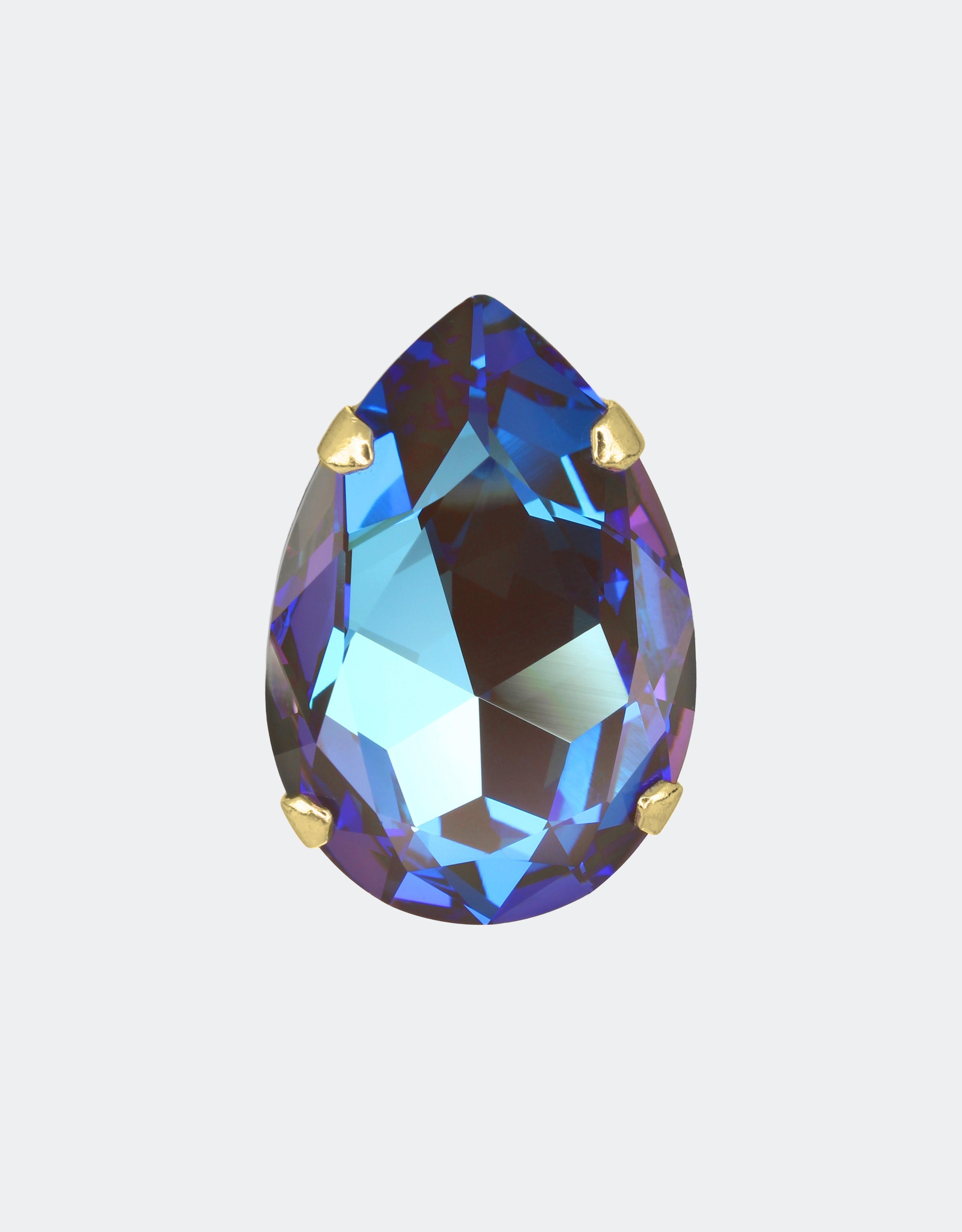 blue crystal cocktail ring for women