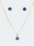selene crystal blue crystal necklace set for women