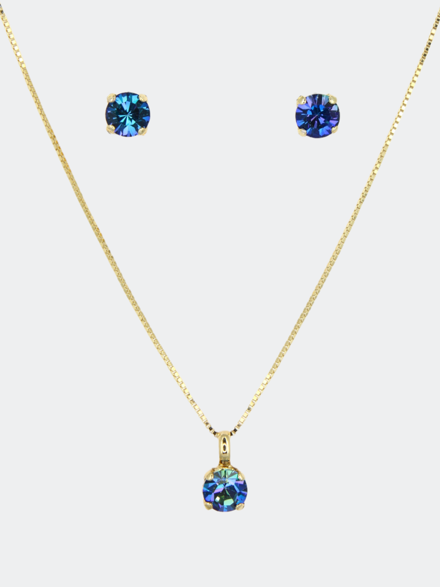 selene crystal blue crystal necklace set for women
