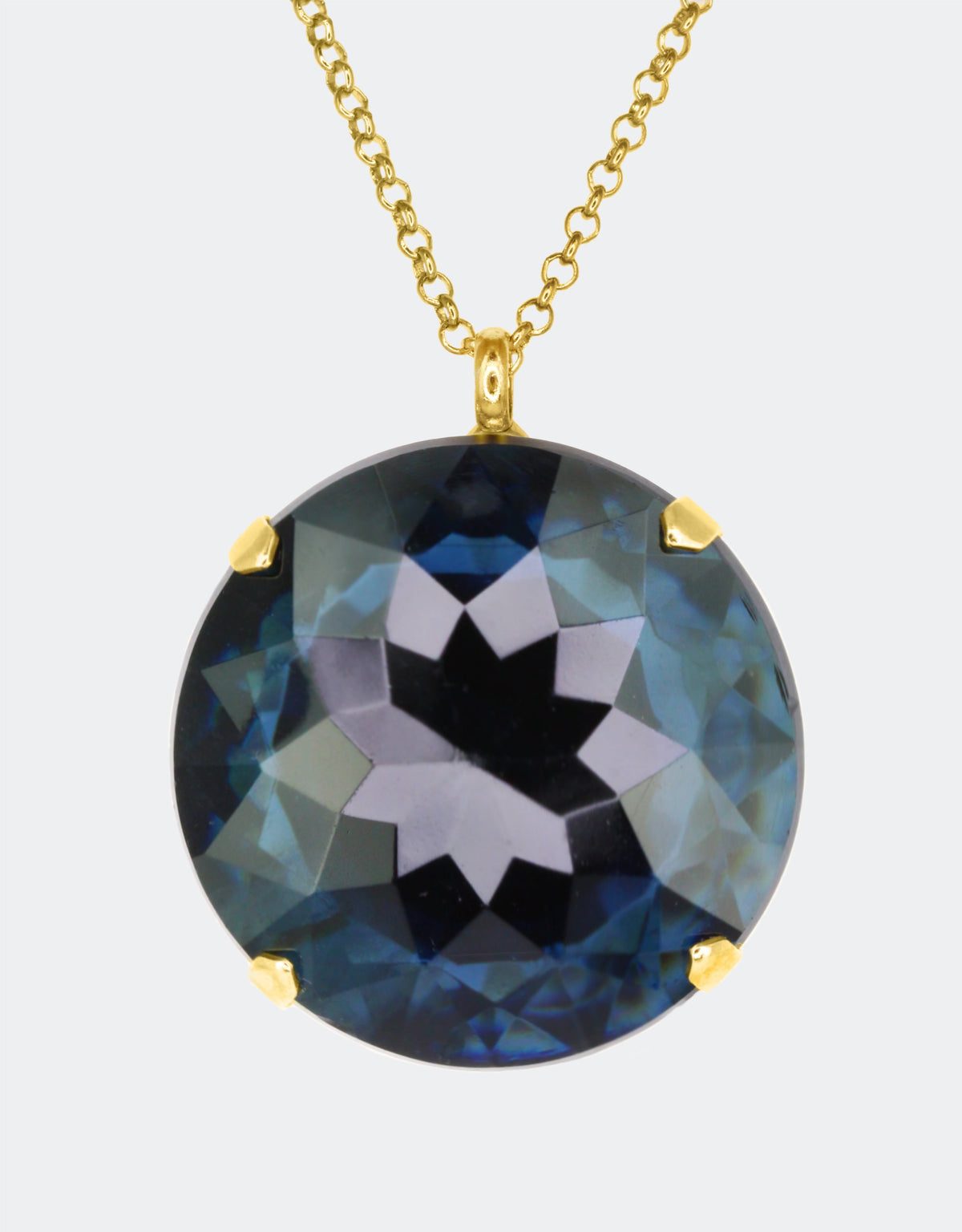 blue crystal pendant necklace by selene crystal is perfectly suited on black dresses