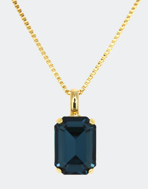 blue emerald cut necklace for women