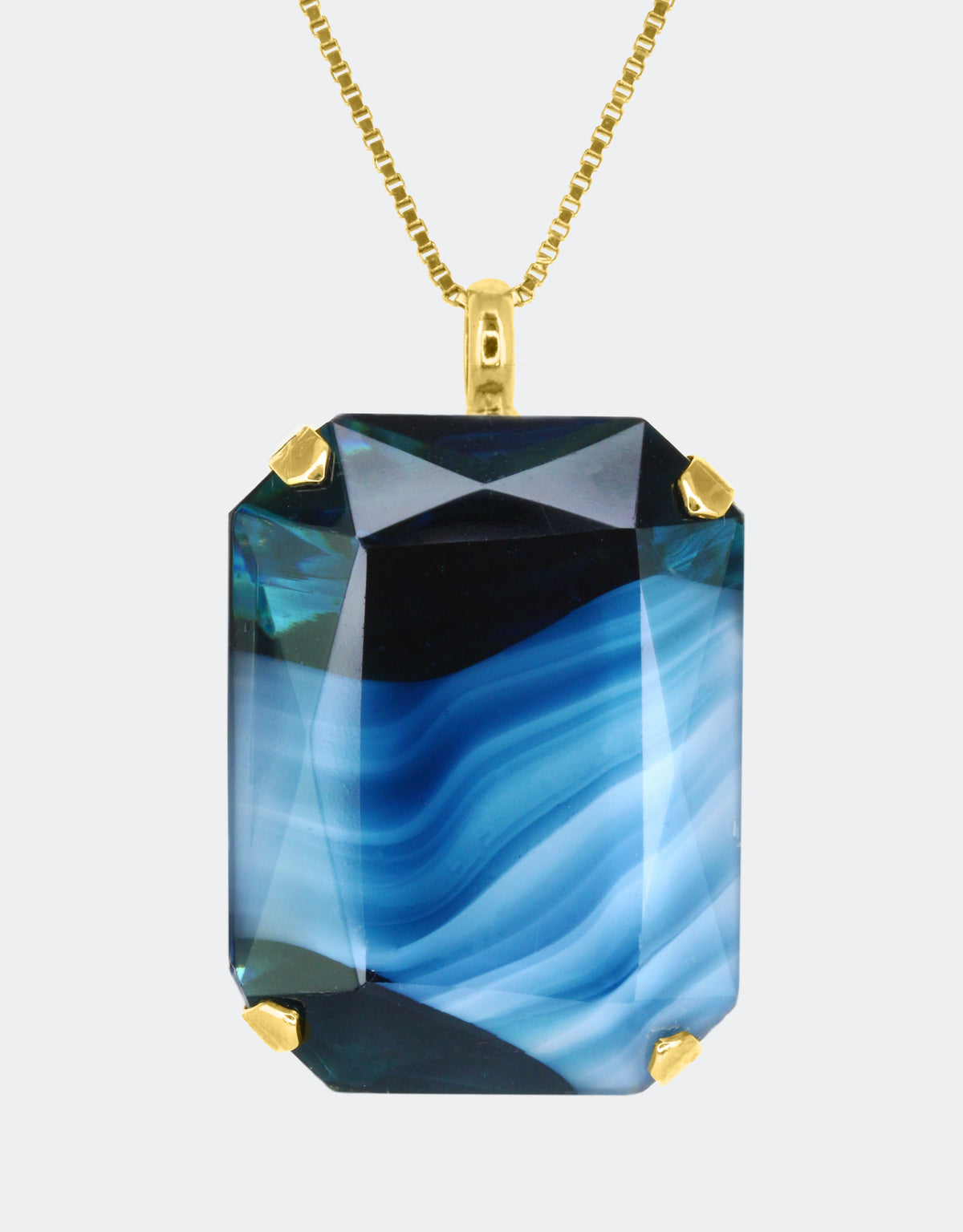 blue geometric pendant necklace, a modern heirloom jewellery