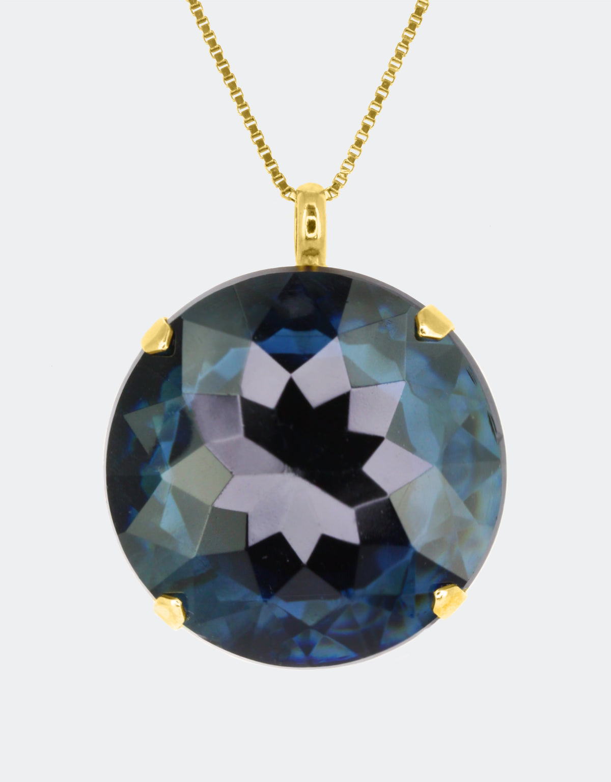 selene crystal blue moon long chain crystal necklace