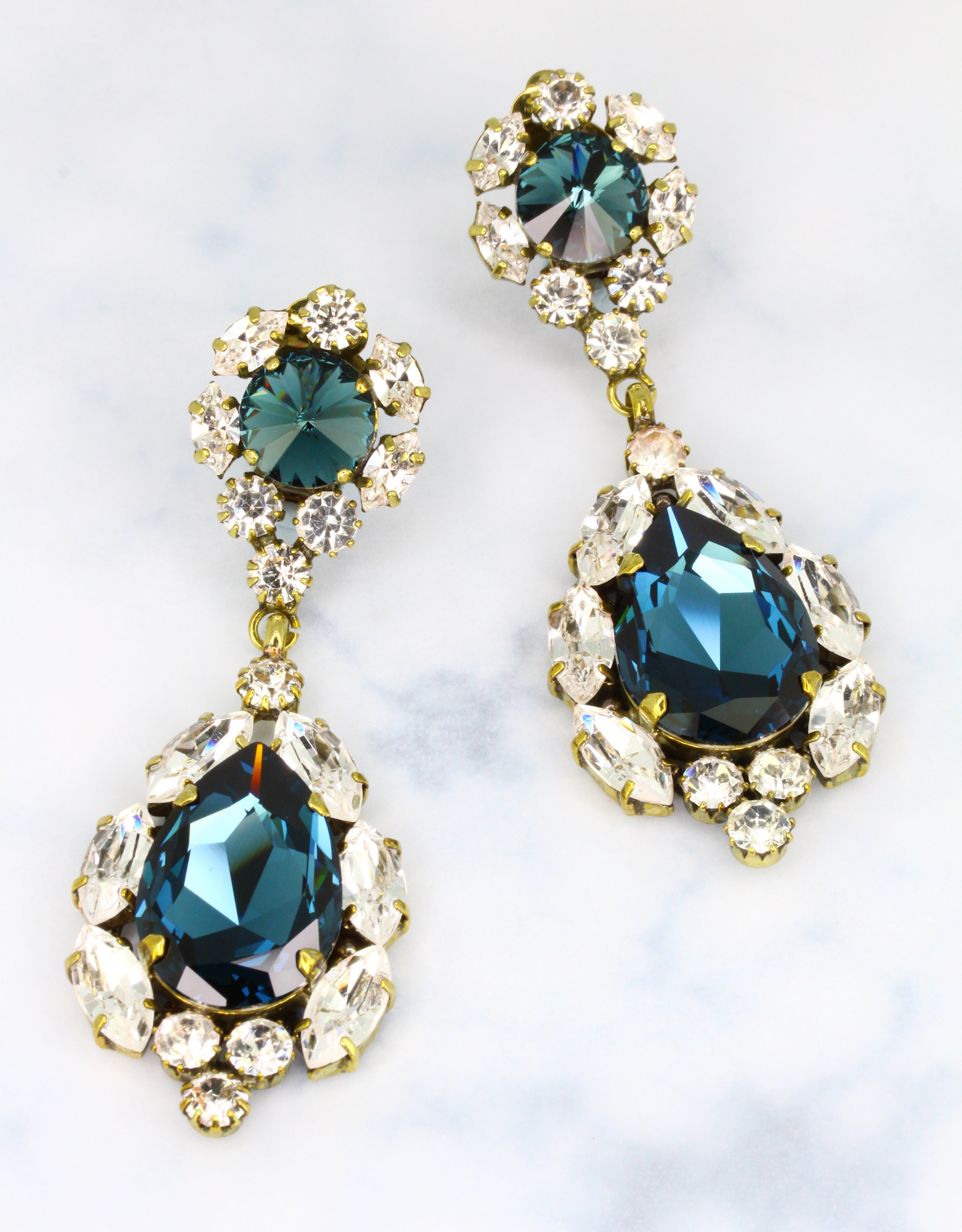 blue pear drop earrings a chic bridal jewellery