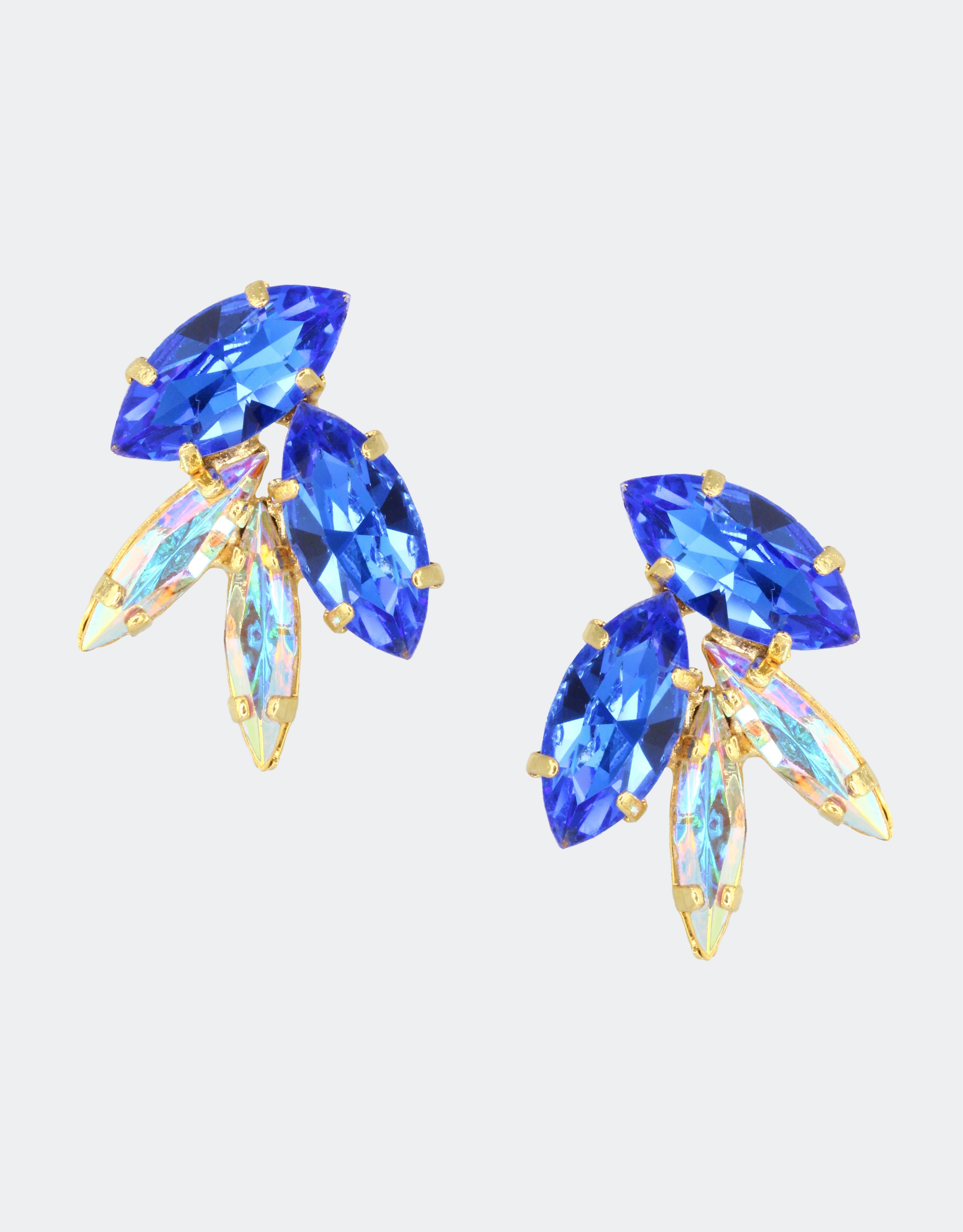 blue crystal earrings a fine jewellery gift for valentines