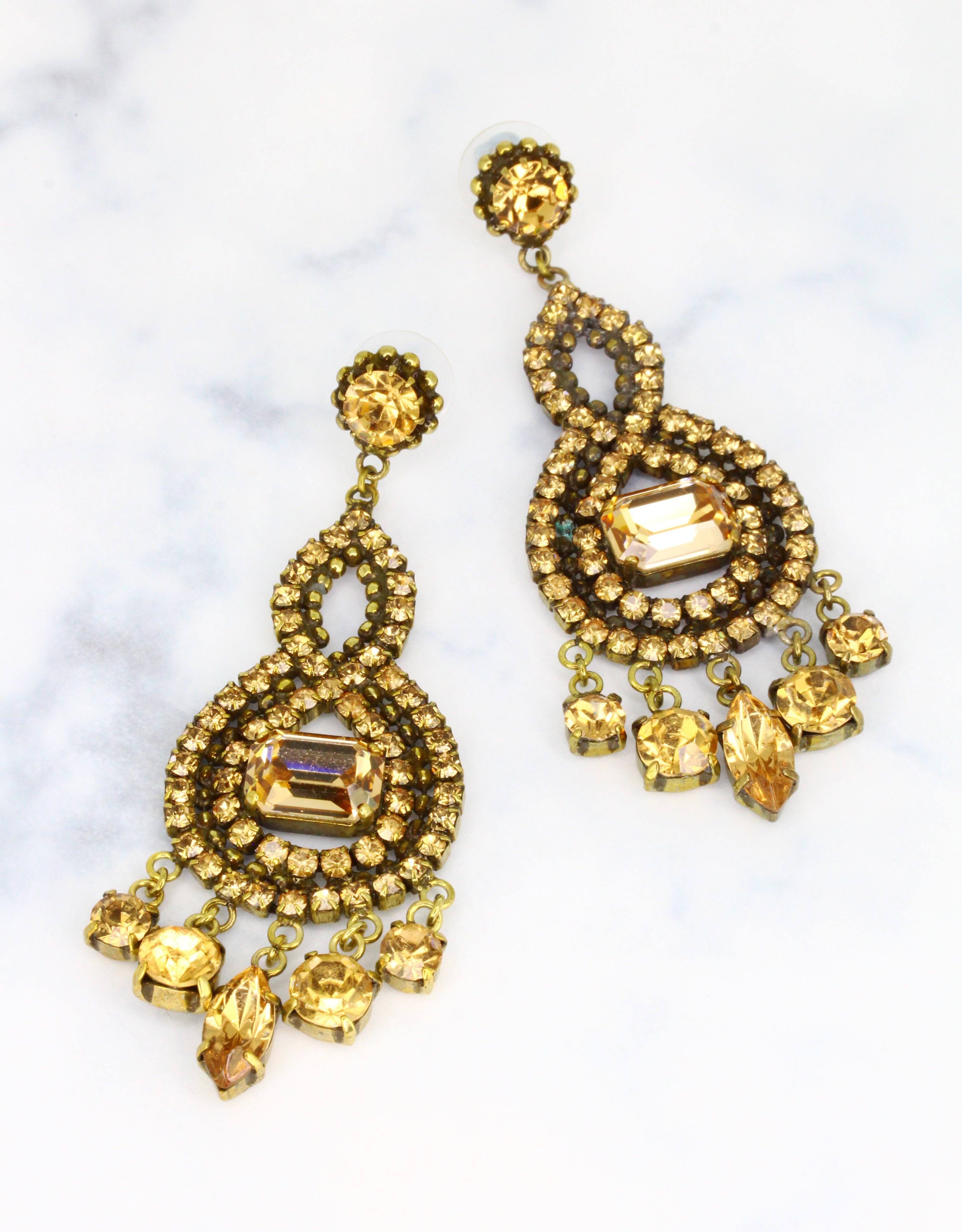 bohemian luxury crystal earrings for cocktail events