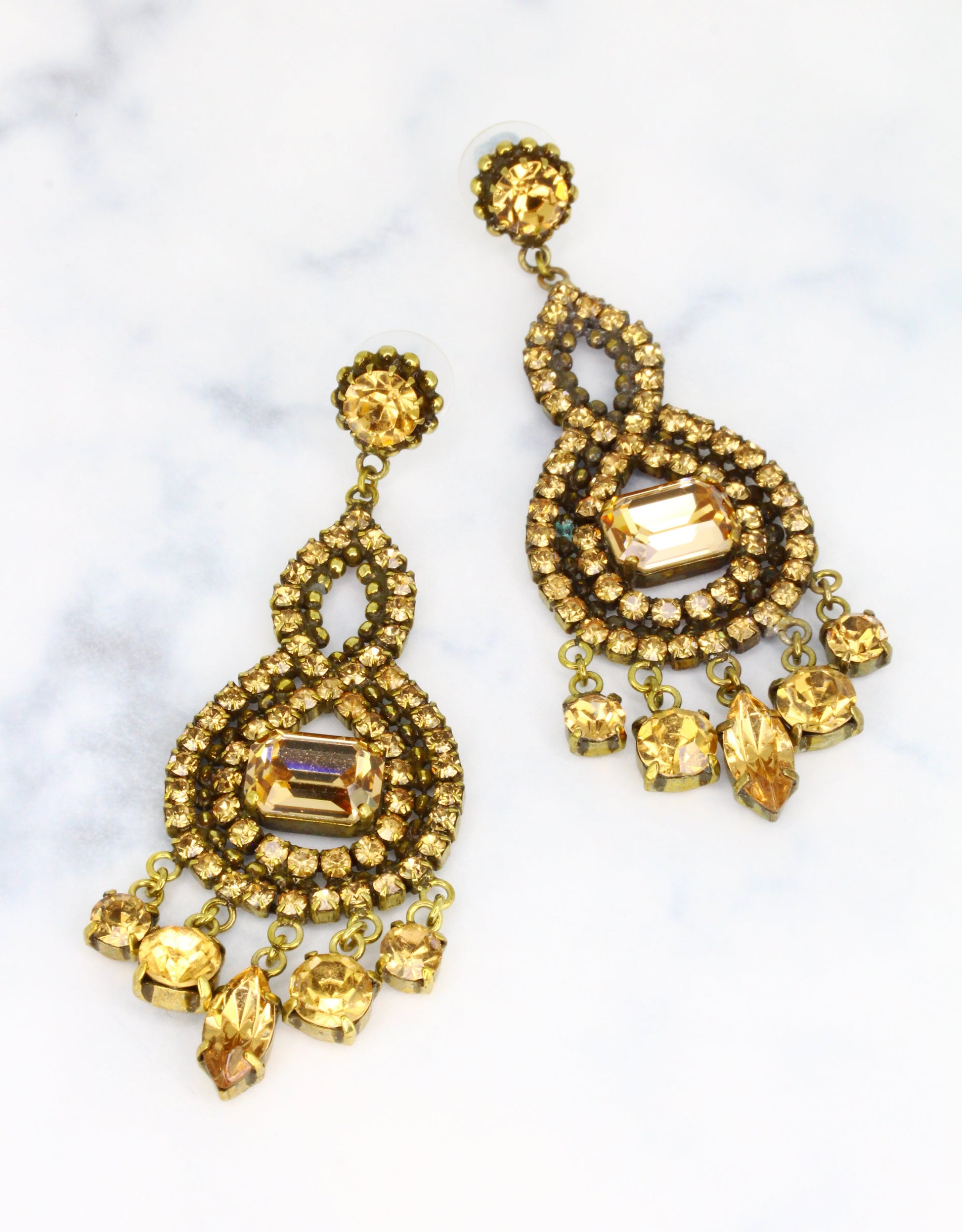 bohemian luxury crystal earrings for cocktail events