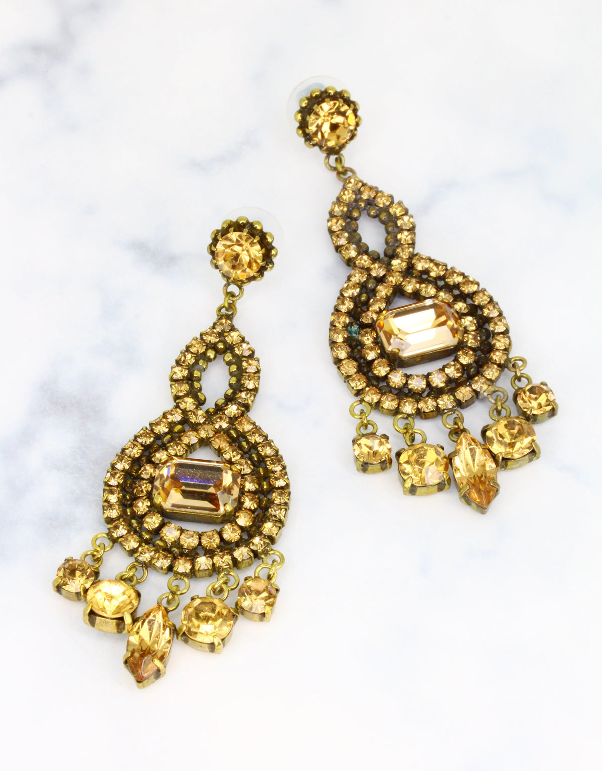 bohemian luxury crystal earrings for cocktail events