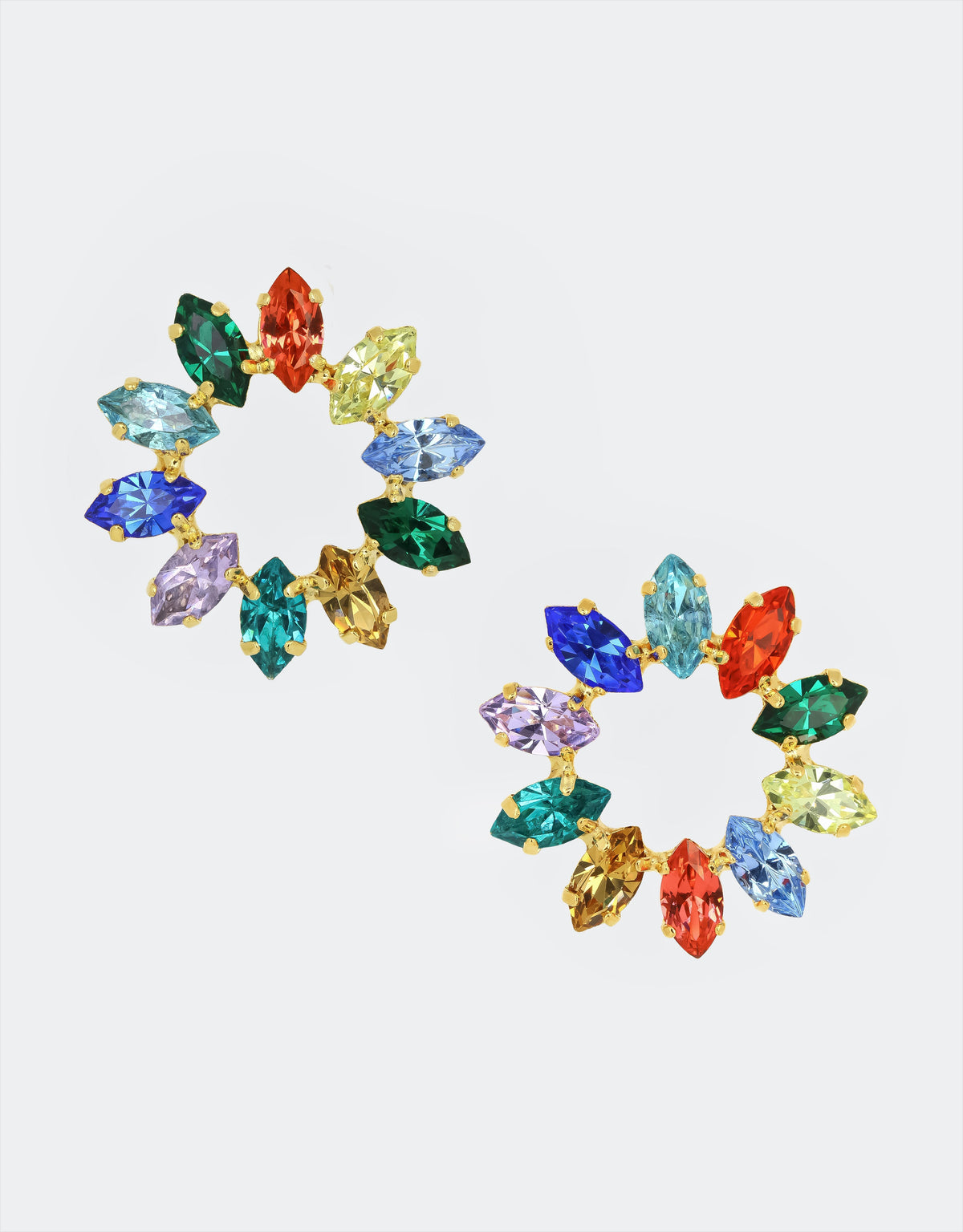 london handcrafted colourful crystal earrings by selene crystal