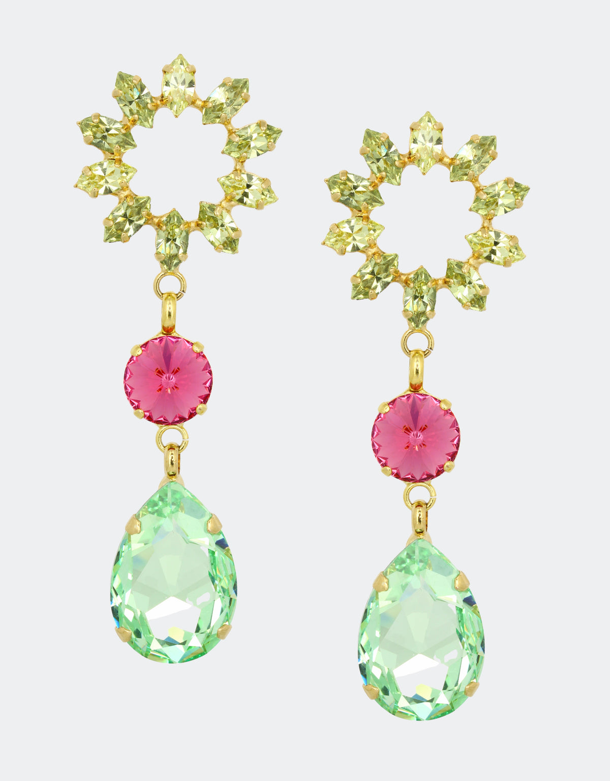 colourful dangle earrings a perfect party wear jewellery by selene crystal