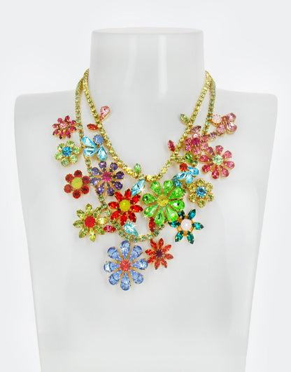 selene crystal floral crystal necklace, a spring occasion jewellery