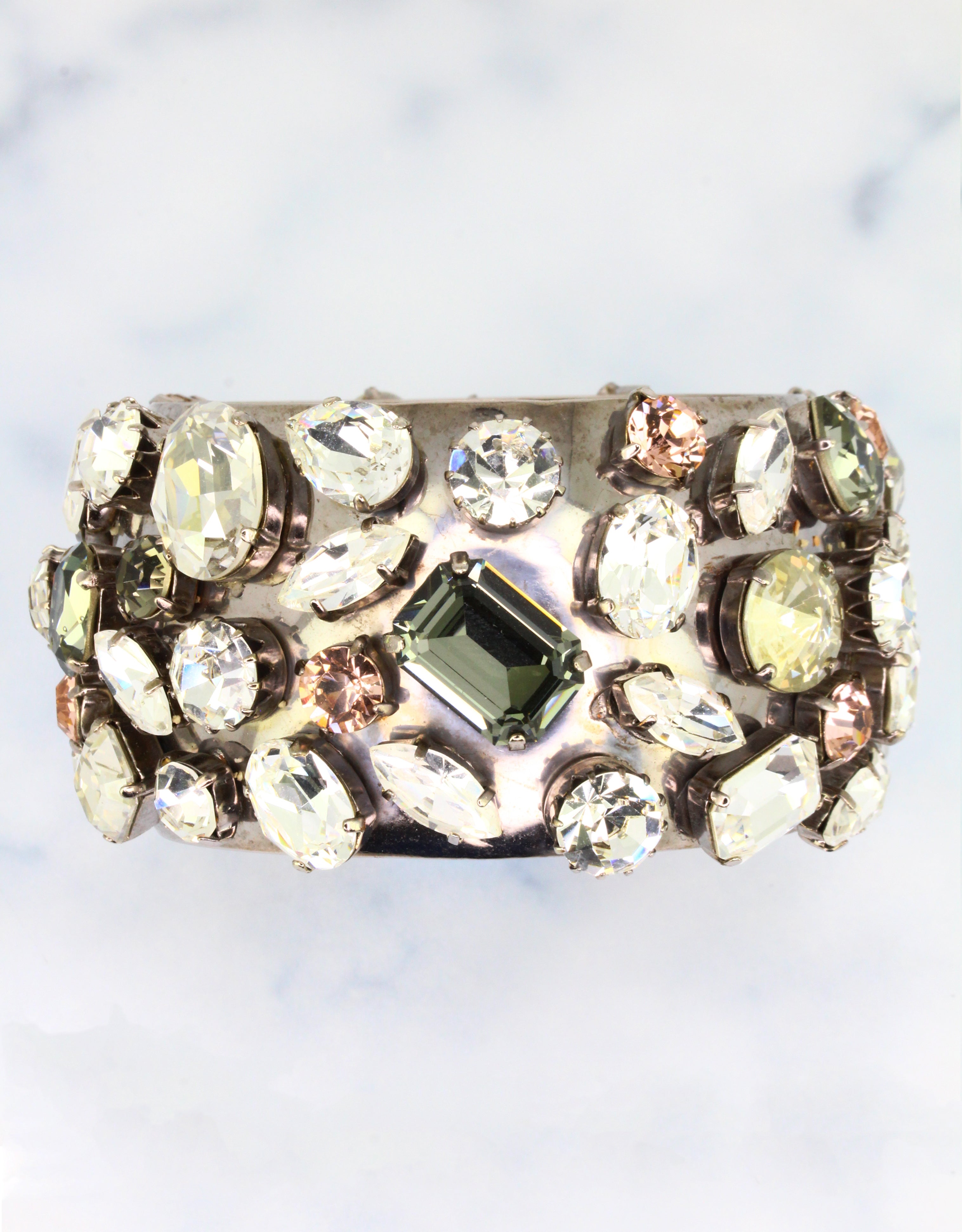 crystal cuff bracelet for women, designed for high end evening soiree and euorpean weddings