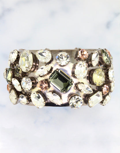 crystal cuff bracelet for women, designed for high end evening soiree and euorpean weddings