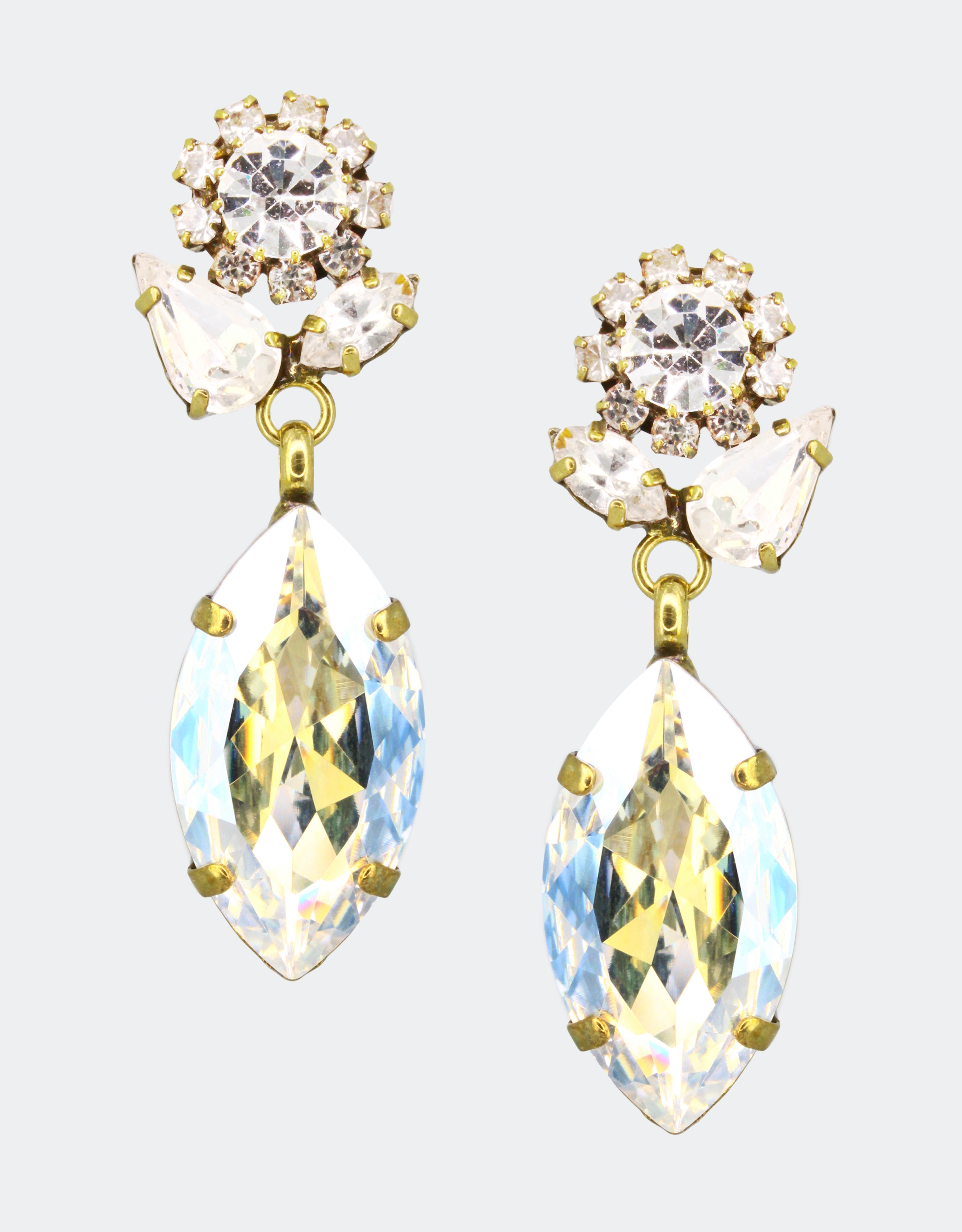 dangle crystal earrings fine bridal jewellery