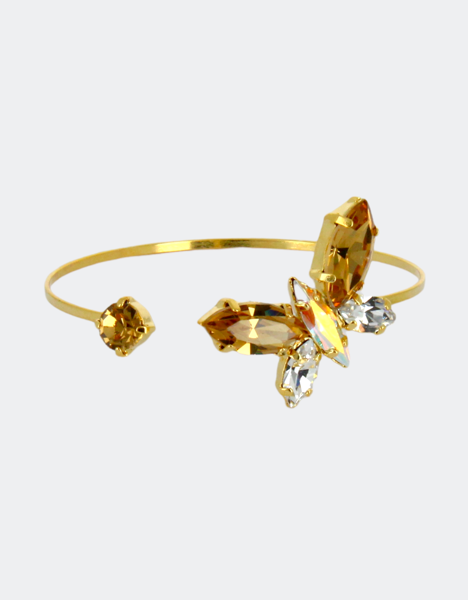 golden silver crystal bracelet for women, a minimal designer jewellery piece 