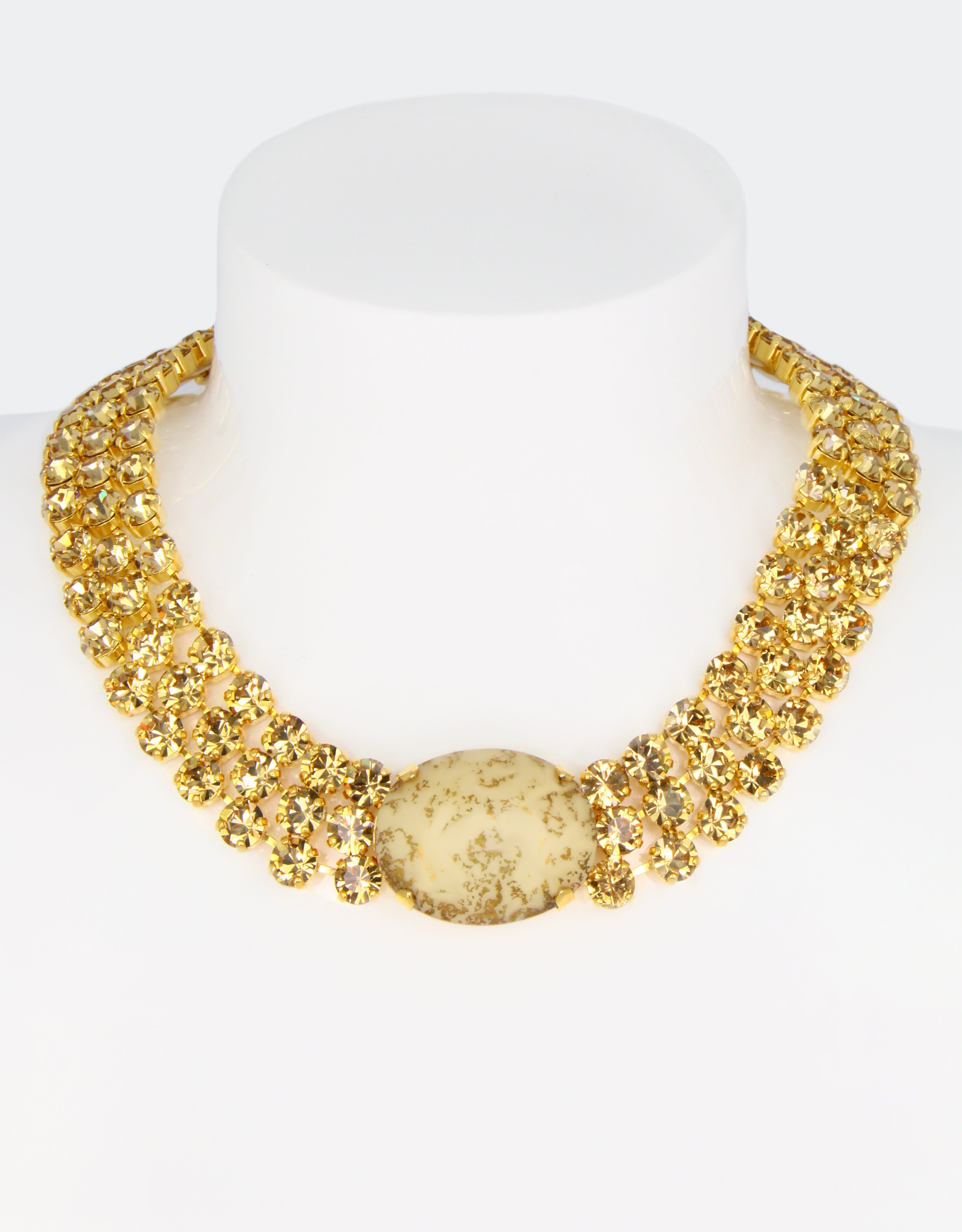 designer crystal necklace for theater evenings