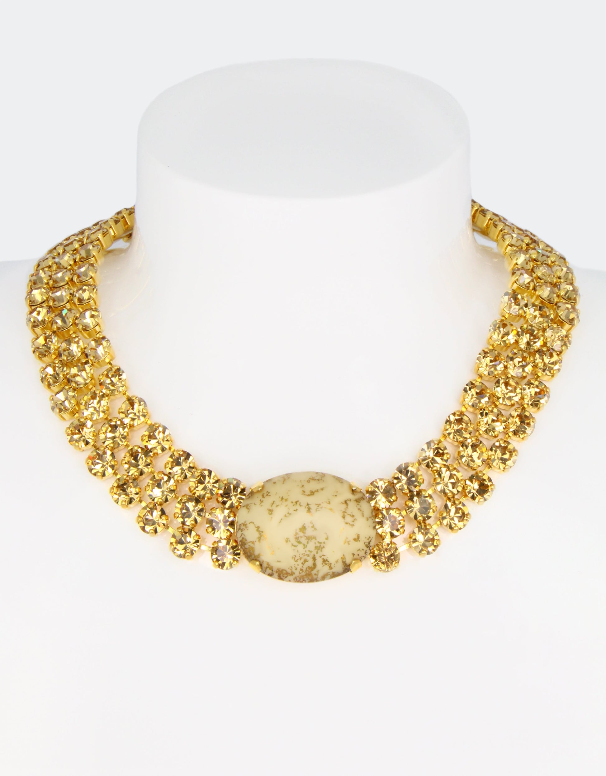 designer crystal necklace for theater evenings