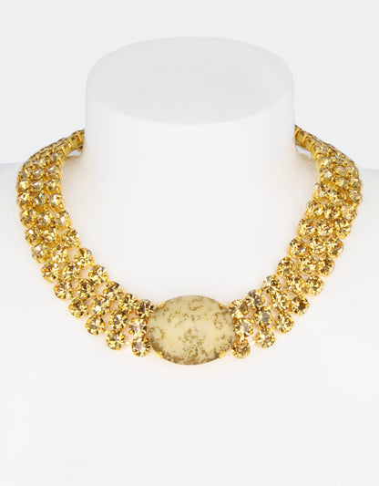 designer crystal necklace for theater evenings