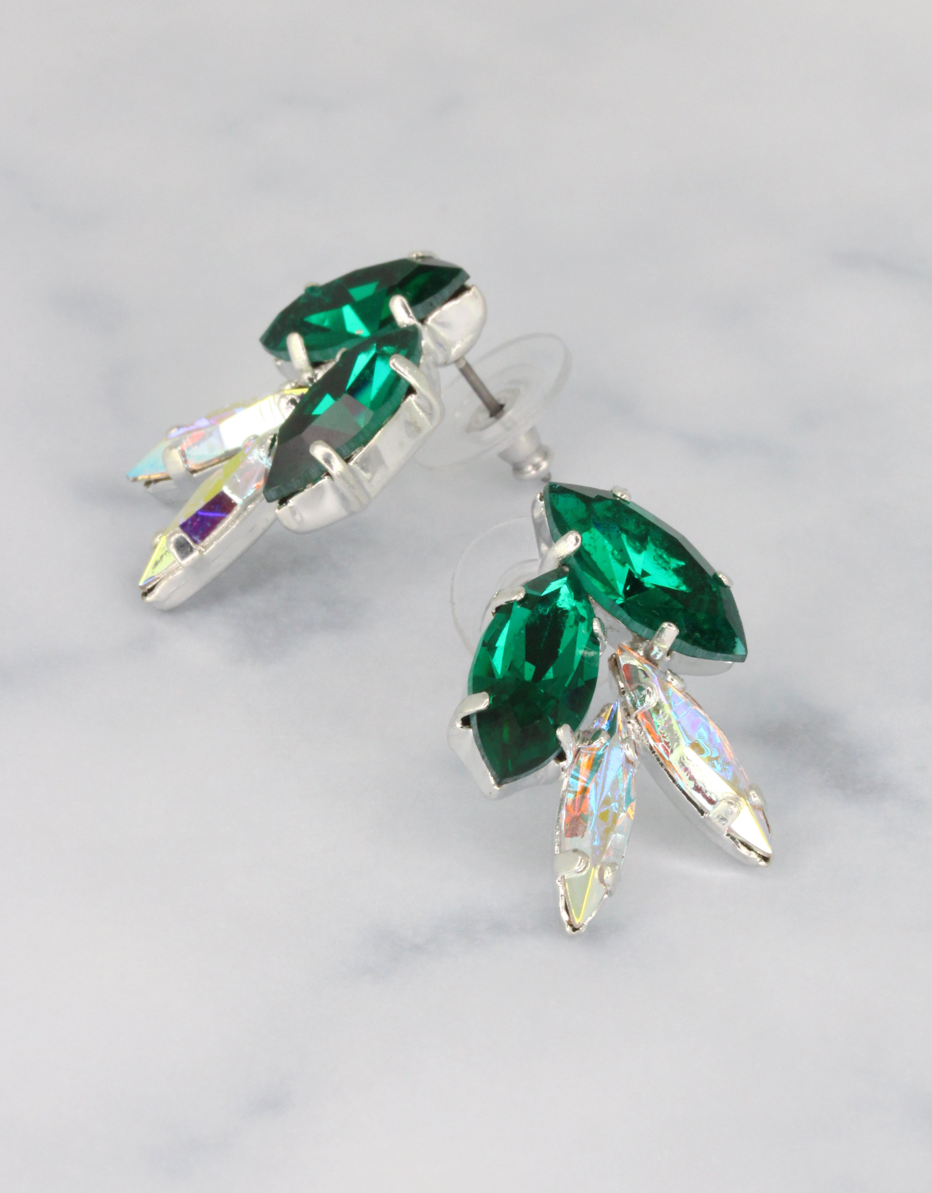 emerald crystal earrings a designer wedding jewellery