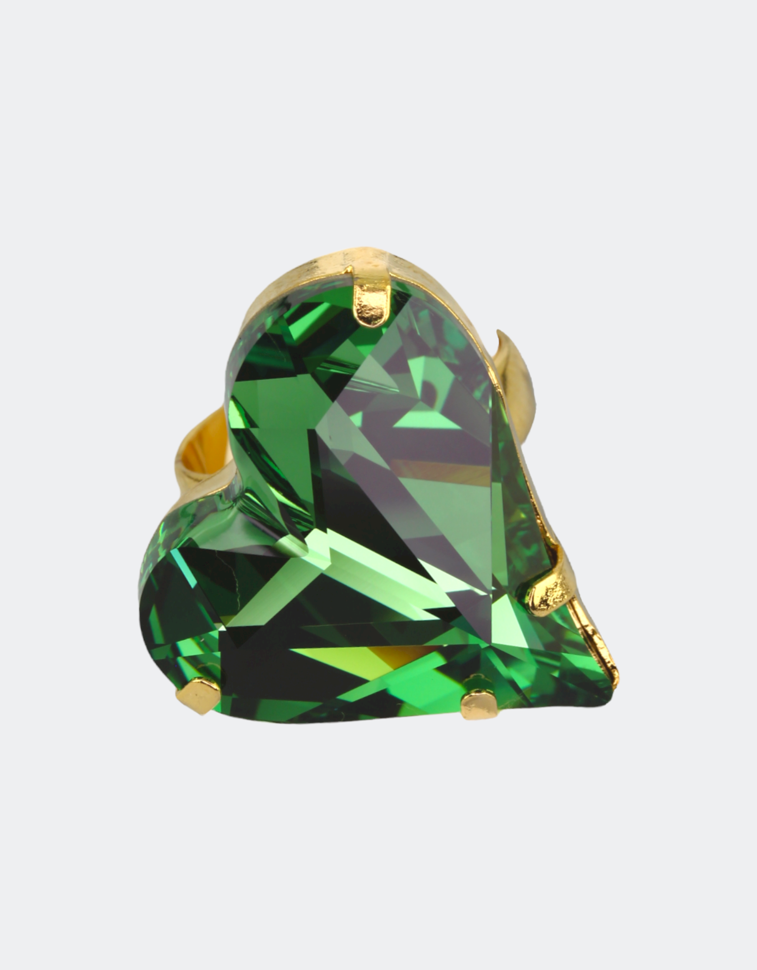 looking for a perfect proposal jewellery for you girlfriend shop emerald crystal ring with gold plated adjustable band