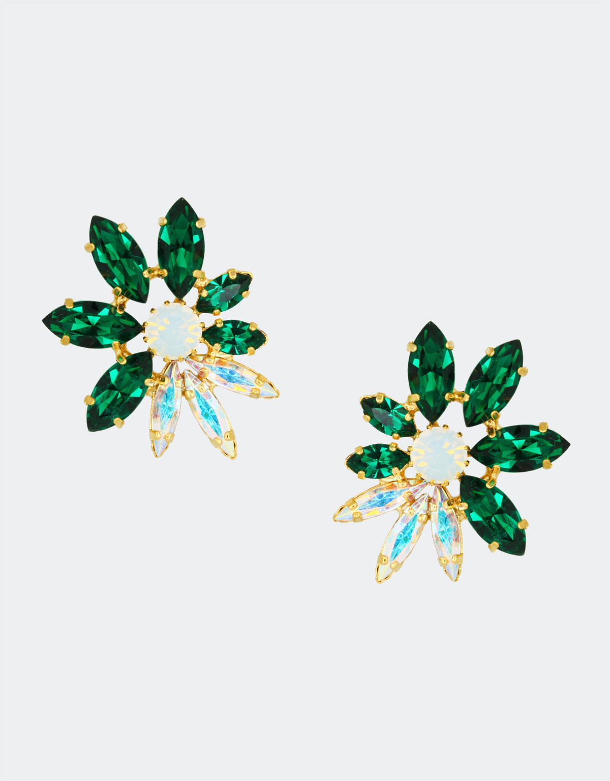 emerald stud earrings to wear on black colour dress 