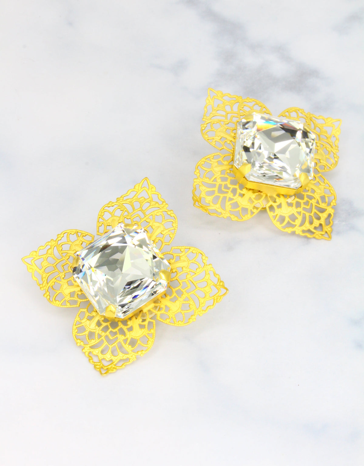 filigree crystal earrings a fine european design for women who love handcrafted vintage jewellery