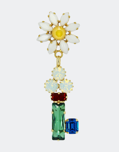 selene crystal floral crystal lapel pin