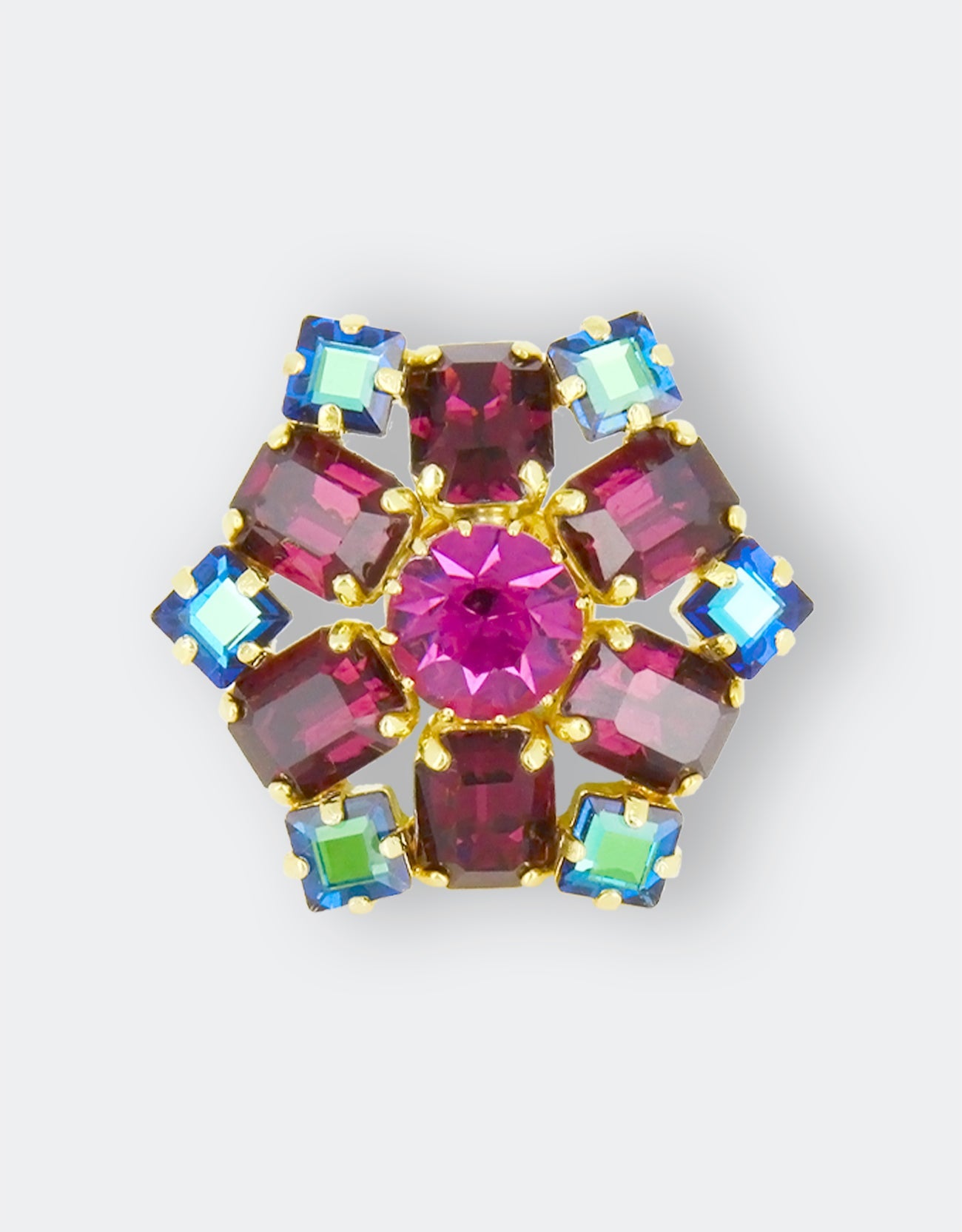 selene crystal floral crystal lapel pin a luxury designer jewellery