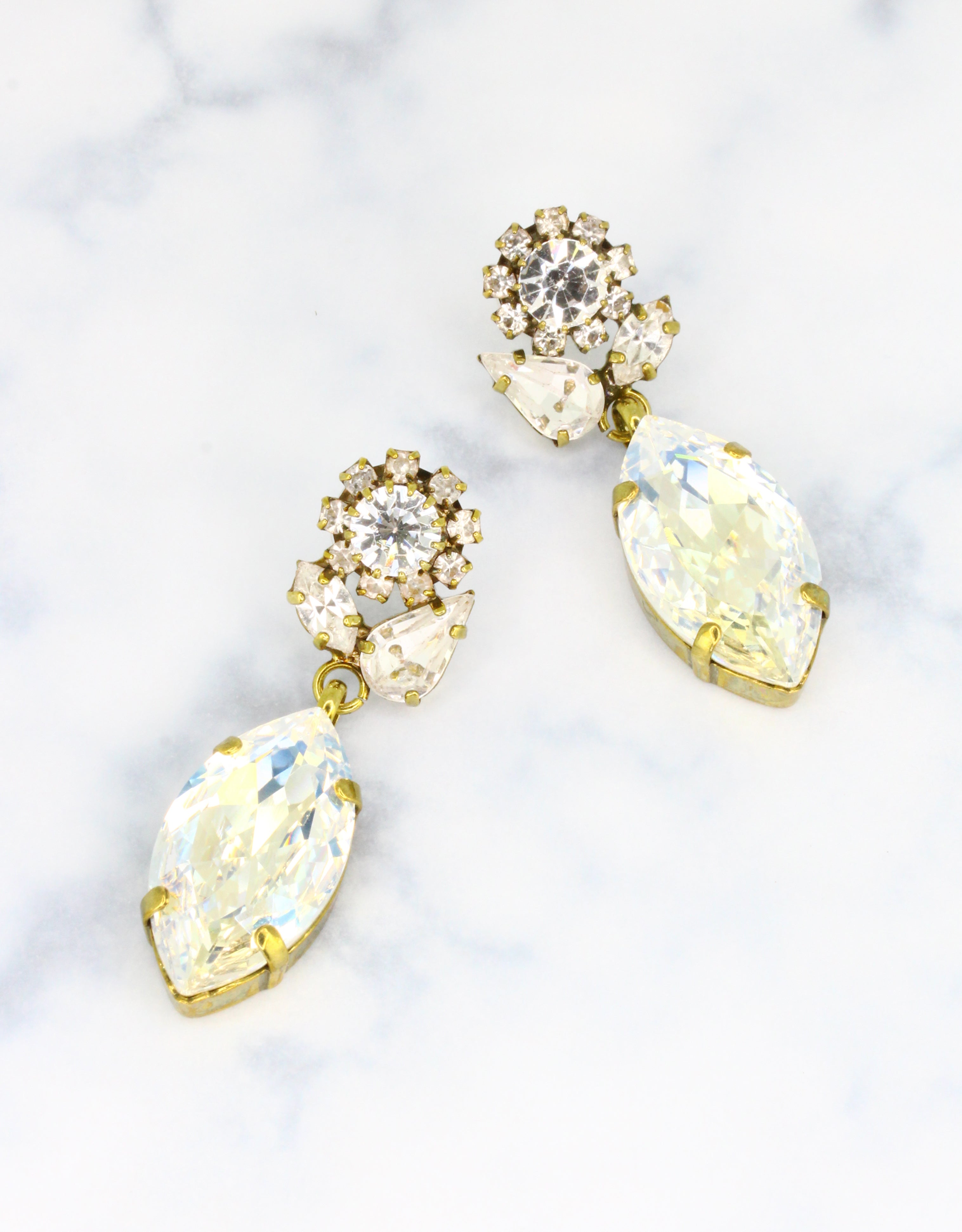 simple white earrings for women in european style