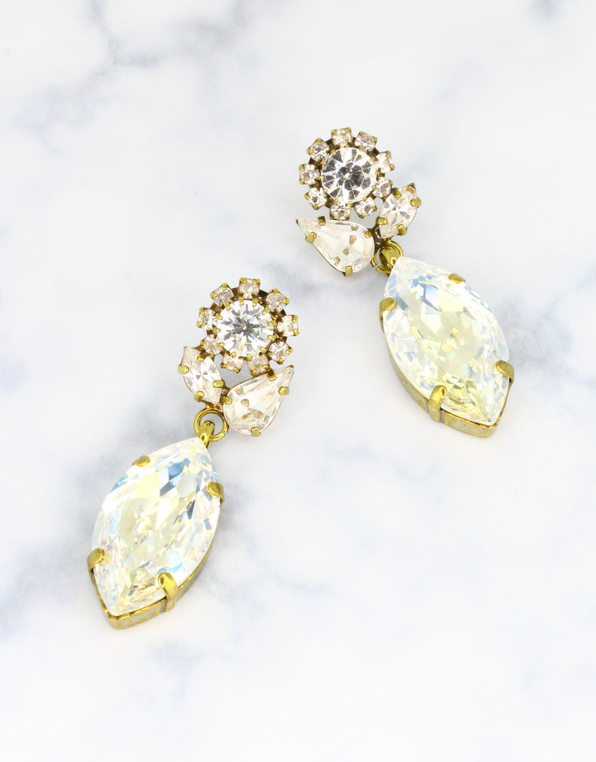 simple white earrings for women in european style
