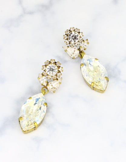 simple white earrings for women in european style