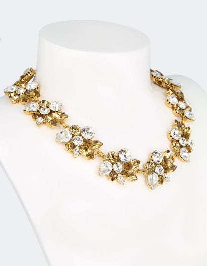 golden floral necklace european designer jewellery for women