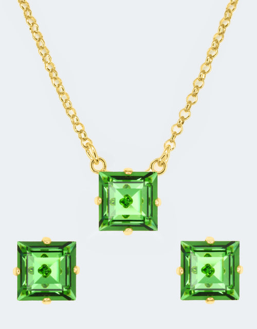 green crystal necklace set an everyday jewellery set to wear on casual outfits